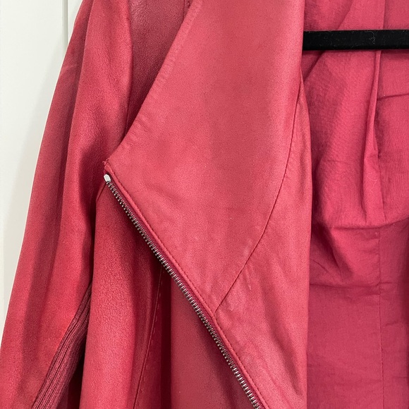 VINCE Red Leather Jacket - Picture 6 of 17